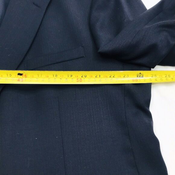 Stafford NEW Sport Coat Worsted Wool Herringbone Blue 48L - Picture 7 of 14